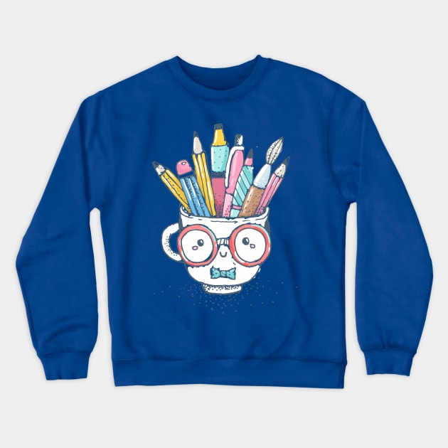 Back to school - cute cup Crewneck Sweatshirt by kostolom3000